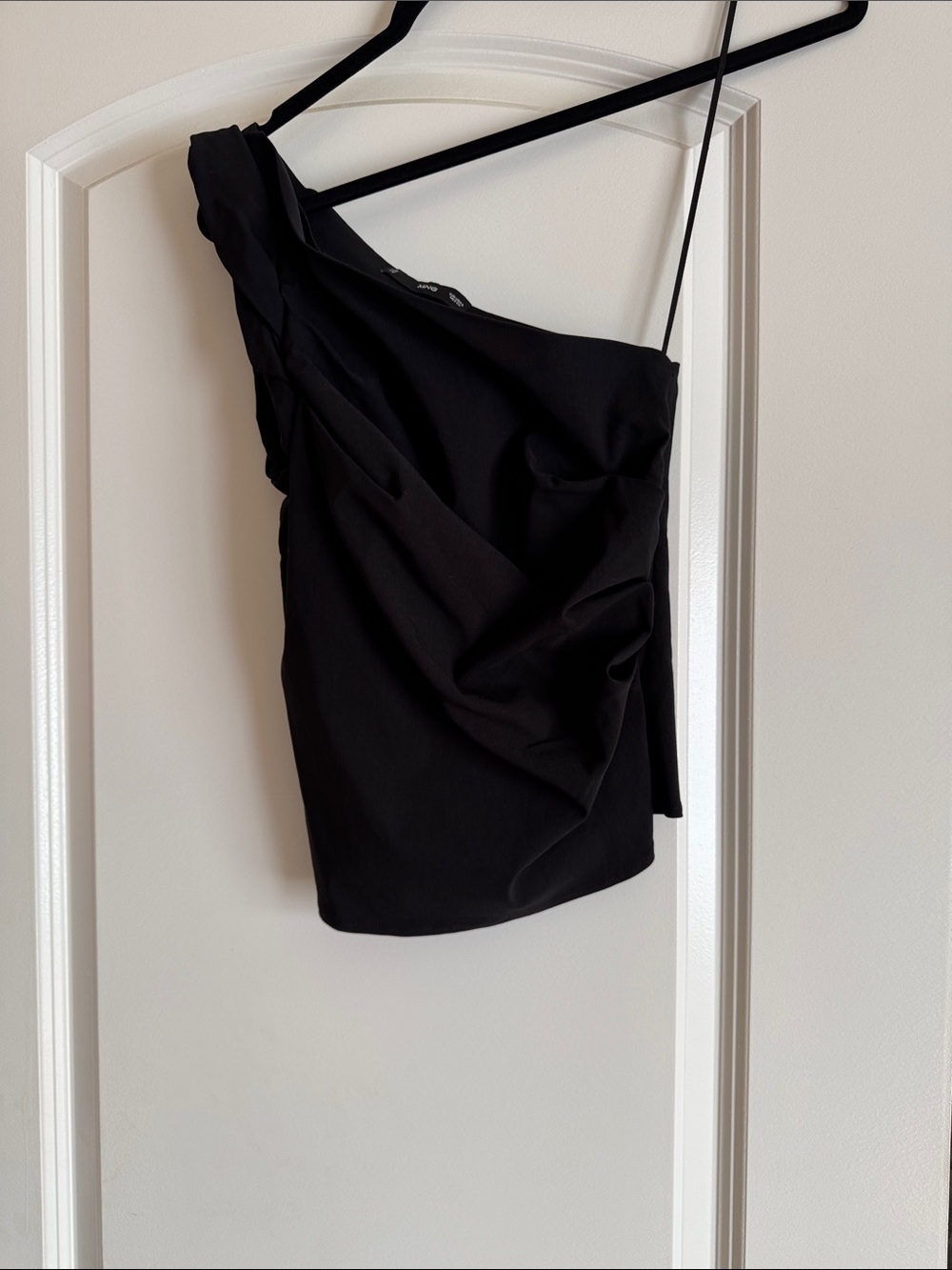 Mango Black Stretch Knit Top